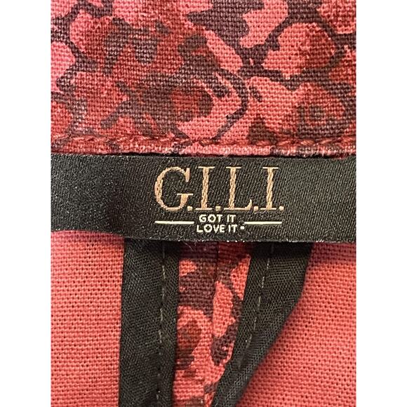 G.I.L.I. Blazer Womens 14 Pink Snakeskin One Button Stretch Animal Print - Picture 6 of 10